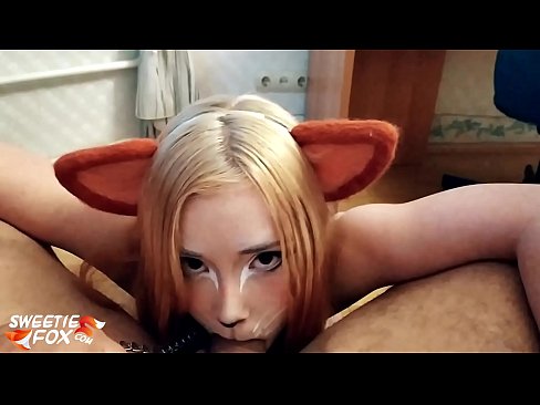 ❤️ Kitsune waxay liqaysaa dick oo afkeeda ku dhufatey ️❌  Galmada dabada ❌❤